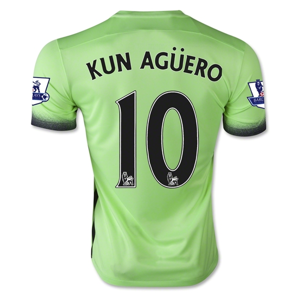 Manchester City 2015-16 KUN AGUERO #10 Third Soccer Jersey